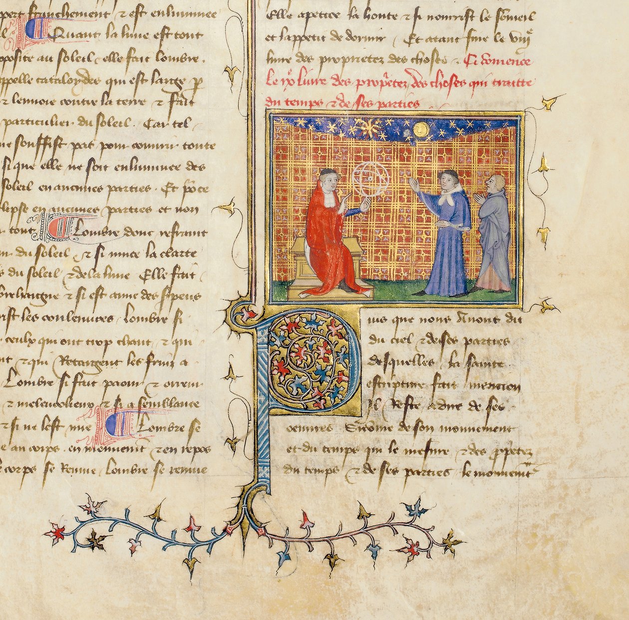 Fragment strony z „De Proprietatibus Rerum” Bartholomeusa Anglicus, we francuskim tłumaczeniu Jeana Corbechona, c.1390 autorstwa Pierre Remiet