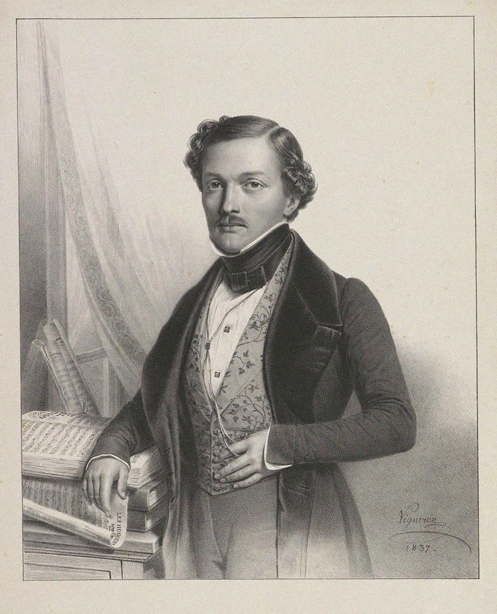 Portret piosenkarza Gilberta-Louisa Dupreza 1806-1896, 1837 autorstwa Pierre Roch Vigneron