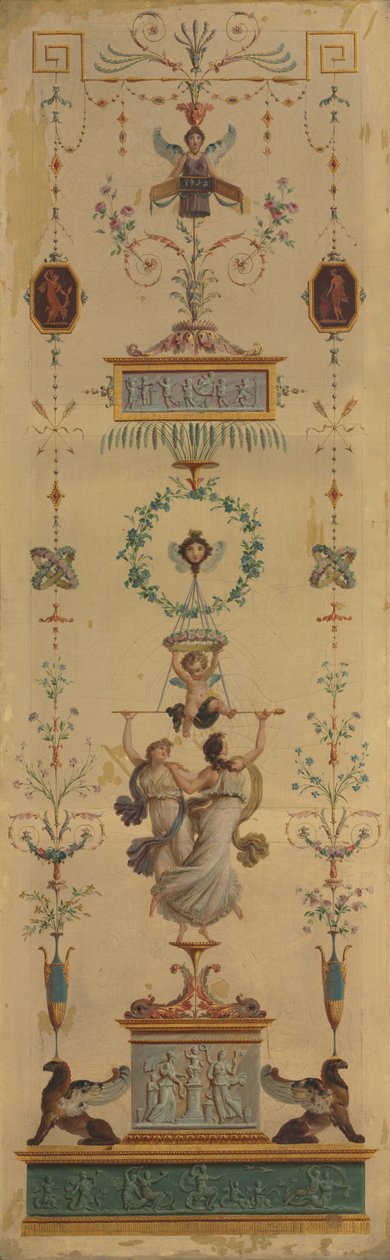 Panel dekoracyjny, lata 90. XVIII wieku. autorstwa Pierre Rousseau