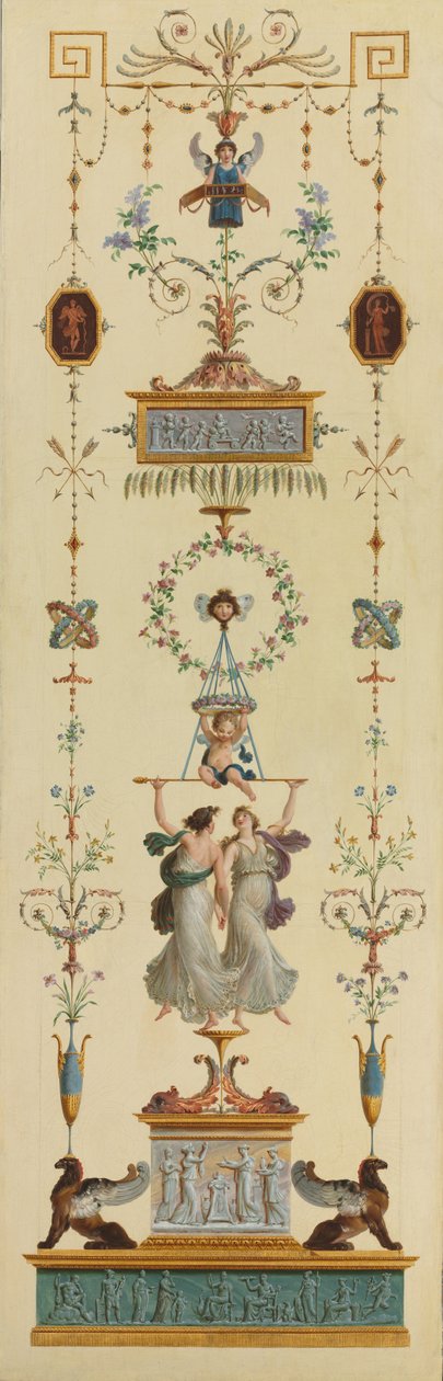 Panel dekoracyjny, lata 90. XVIII wieku. autorstwa Pierre Rousseau