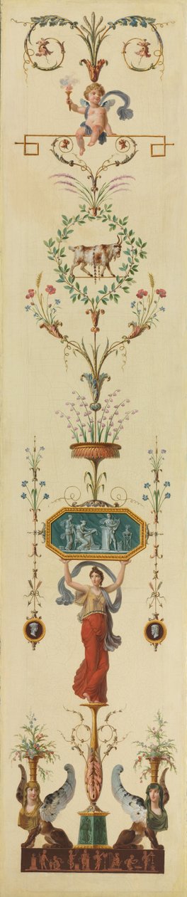 Panel dekoracyjny, lata 90. XVIII wieku. autorstwa Pierre Rousseau