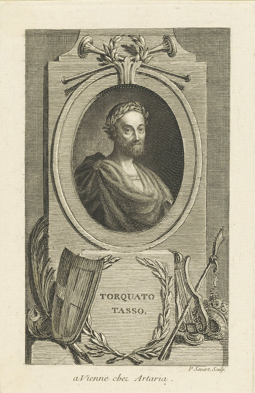 Portret Torquato Tasso 1544-1595, ok. 1770. autorstwa Pierre Savart