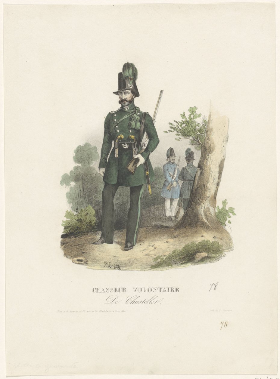 Belgijski łowca ochotników, 1831 Chasseur Volontaire De Chasteller (tytuł na obiekcie) autorstwa Pierre Simonau
