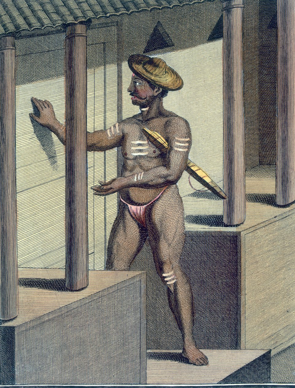 Carépatré Pandaron (wielbiciel religijny ślubował milczenie), grawerowane przez Poissona, z „Voyage aux Indes et a la Chine” autorstwa Pierre Sonnerat
