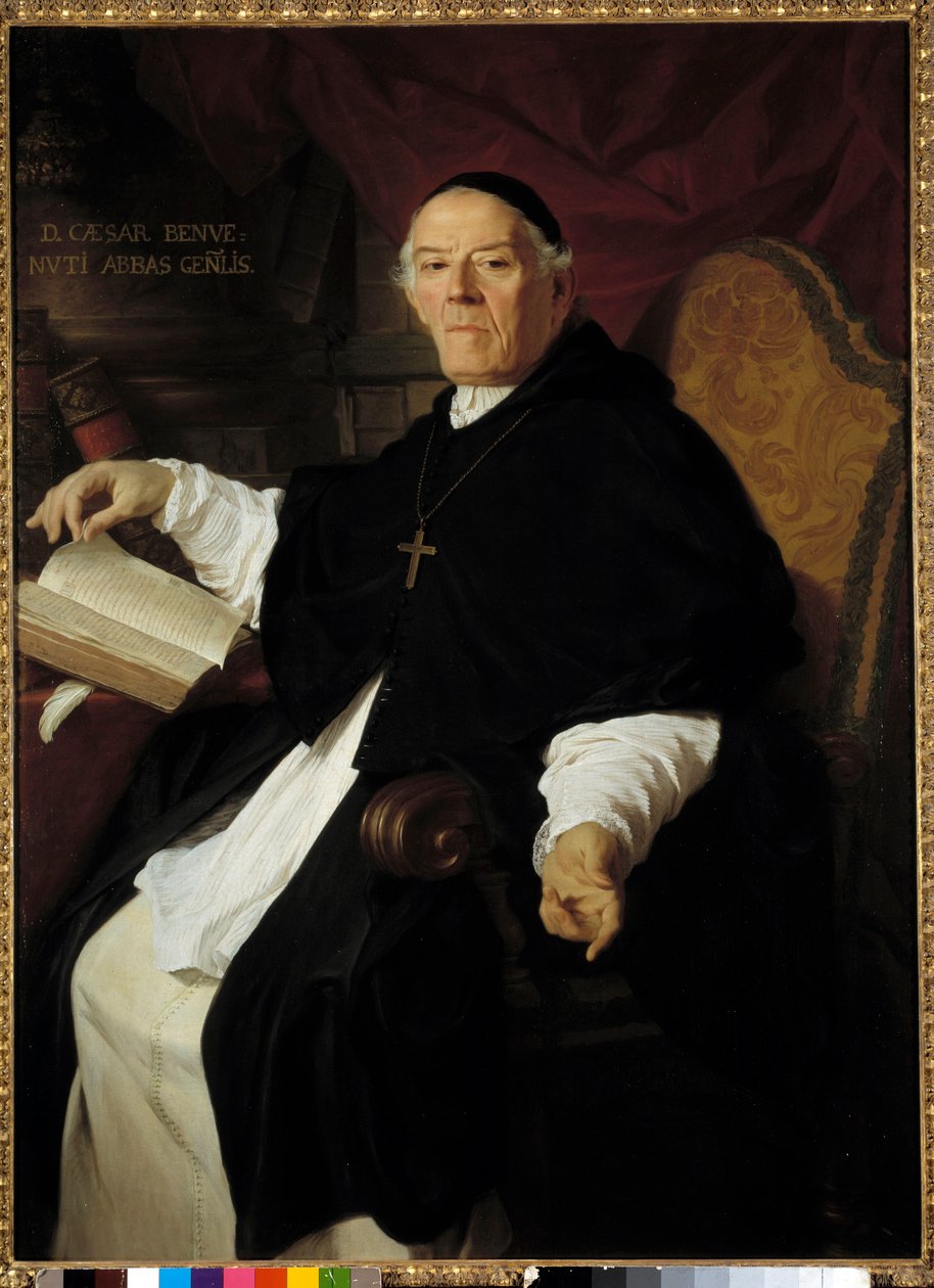 Portret Don Cesare Benvenuti (1669-1746), opactwa generalnego kongregacji kanoników malarstwa Latrańskiego – Pierre Subleyras (1699-1749) 1742 Nd. 1,38x1,01 m - Portret Don Cesare Benvenuti (1669-1746), generalnego opata kongregacji Laterańskiej autorstwa Pierre Subleyras