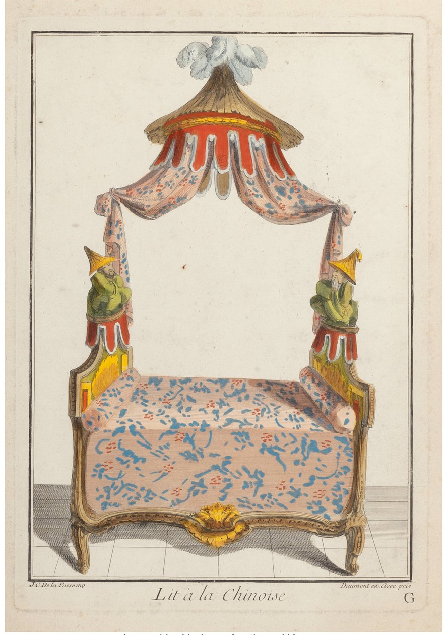 Łóżko chińskie, ok. 1788 r. autorstwa Pierre de La Mesangere