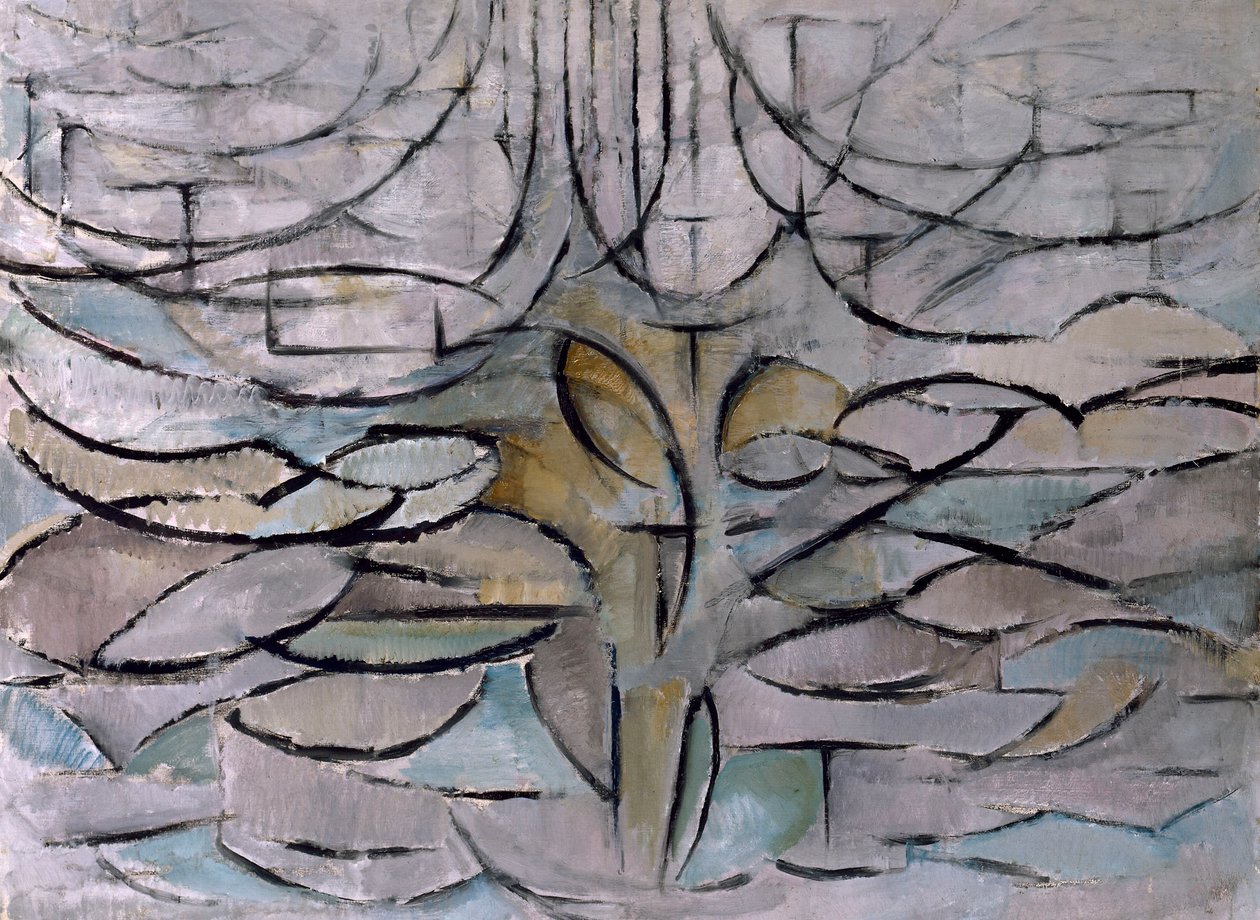 Kwitnąca jabłoń autorstwa Piet Mondrian