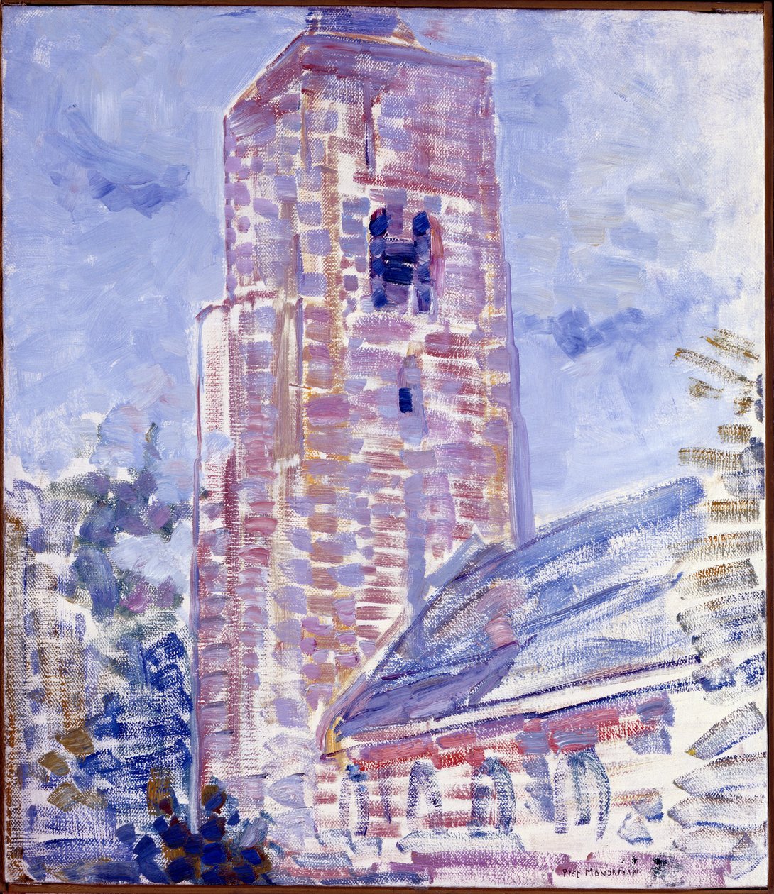 Kościół w Oostkapelle, Nawa i Wieża, 1909 autorstwa Piet Mondrian