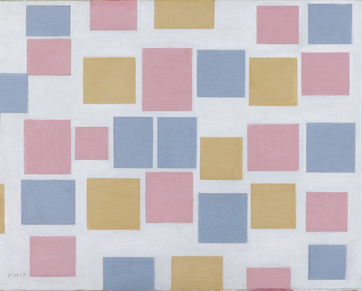 Kompozyt nr 3, z kolorowymi płaszczyznami 3, 1917 autorstwa Piet Mondrian