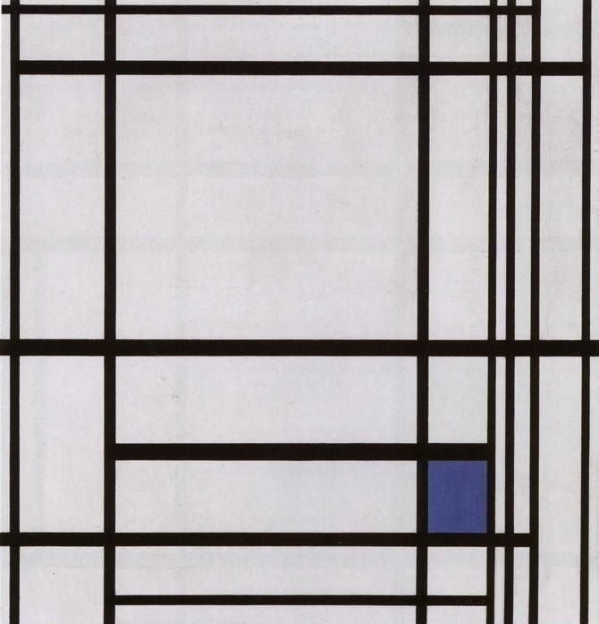 Kompozycja z niebieskim autorstwa Piet Mondrian