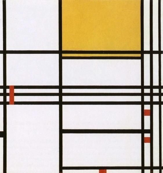 Kompozycja z czernią autorstwa Piet Mondrian