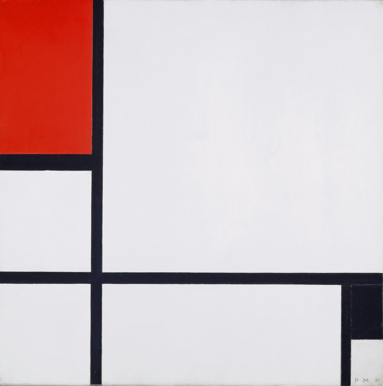 Kompozycja I, Czerwień i Czerń, 1929 autorstwa Piet Mondrian