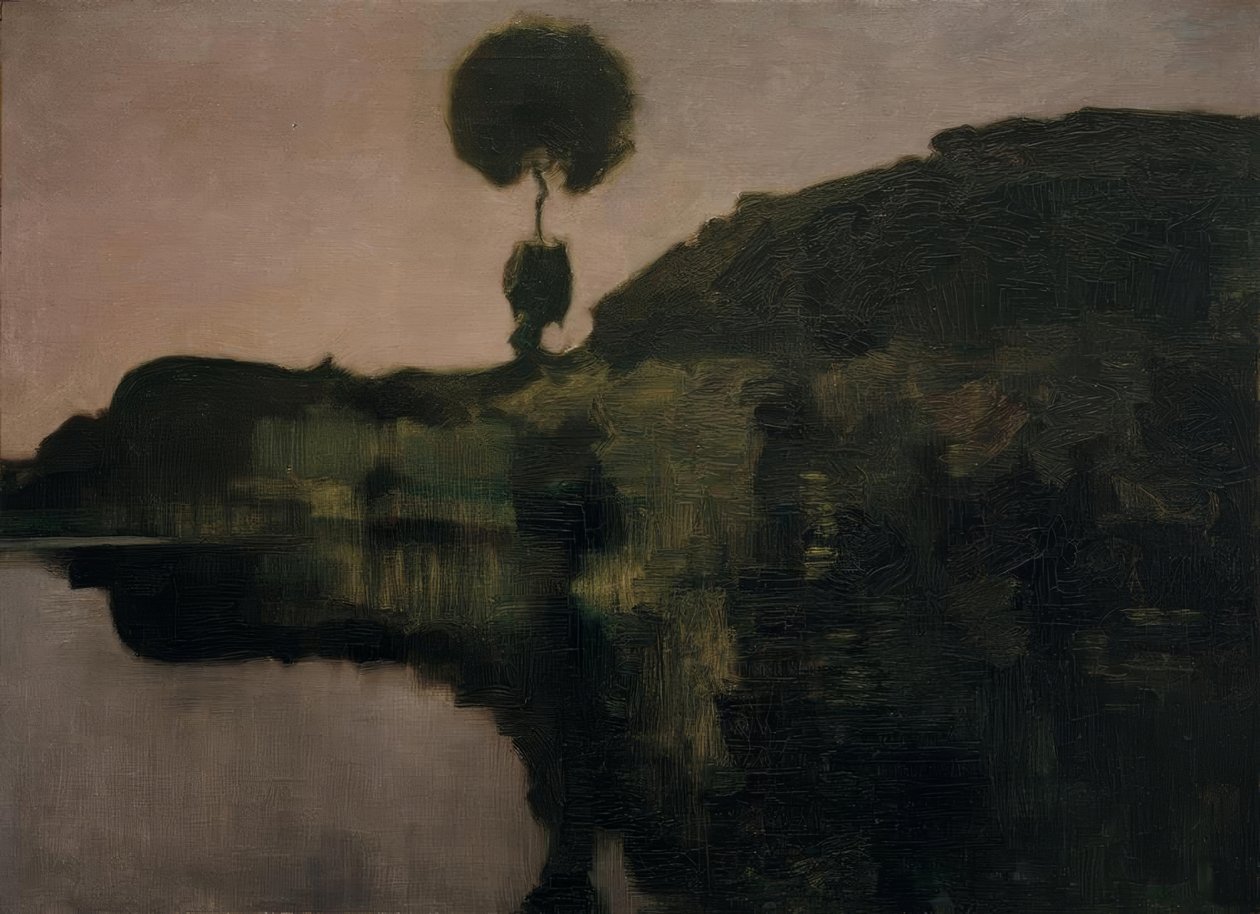 Wieczór w Gein z odosobnionym drzewem autorstwa Piet Mondrian