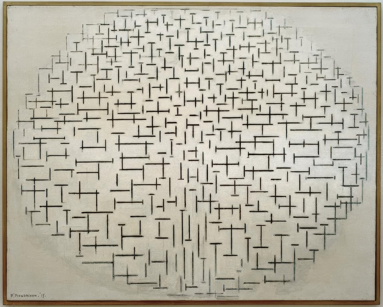 Kompozycja 10 w czerni i bieli; Molo i ocean autorstwa Piet Mondrian