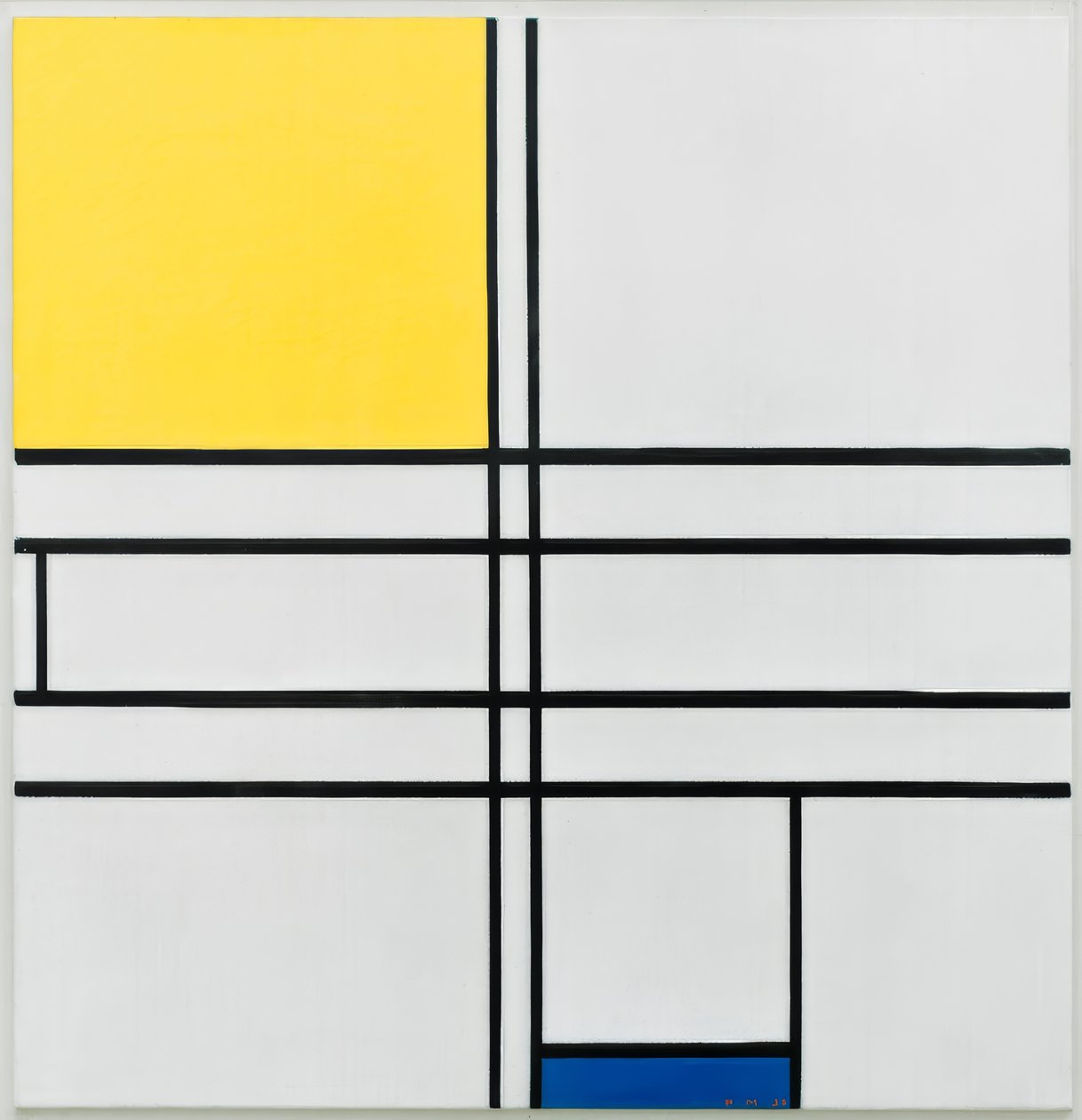 Kompozycja C; Kompozycja w kolorze niebieskim i żółtym autorstwa Piet Mondrian