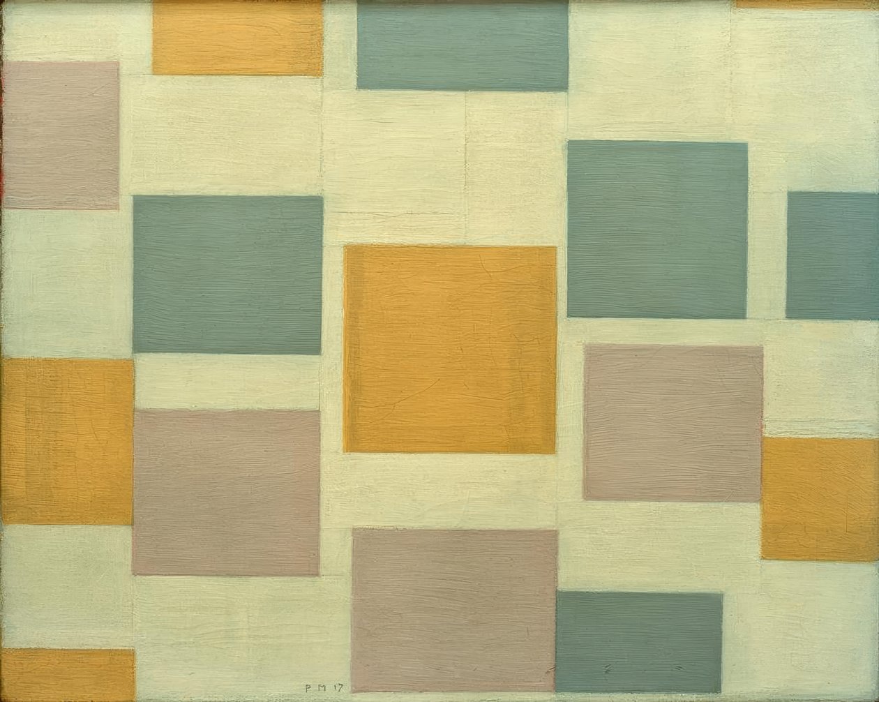 Kompozycja nr 5; Kompozycja z kolorowymi obszarami 5 autorstwa Piet Mondrian