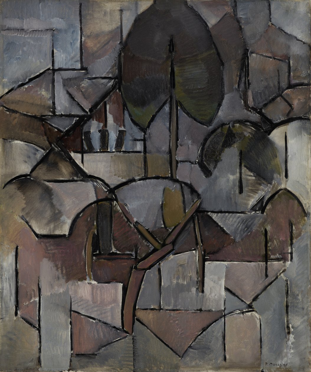 Krajobraz z drzewami, 1912 autorstwa Piet Mondrian