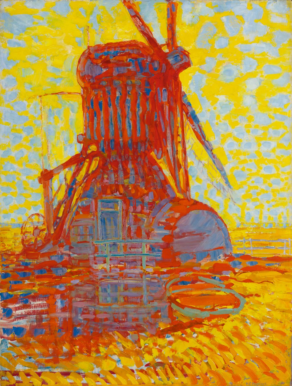 Młyn w słońcu: młyn Winkela, 1908 autorstwa Piet Mondrian