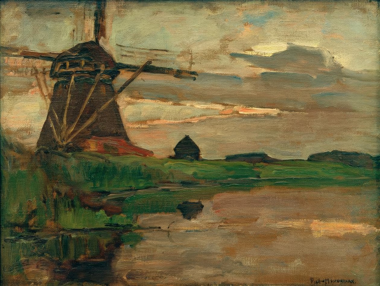 Wschodnia strona Muhlea autorstwa Piet Mondrian