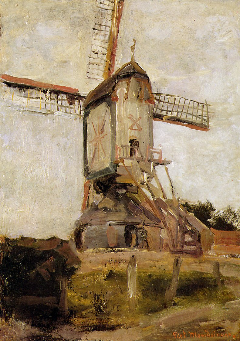 Post Mill w Heeswijk autorstwa Piet Mondrian