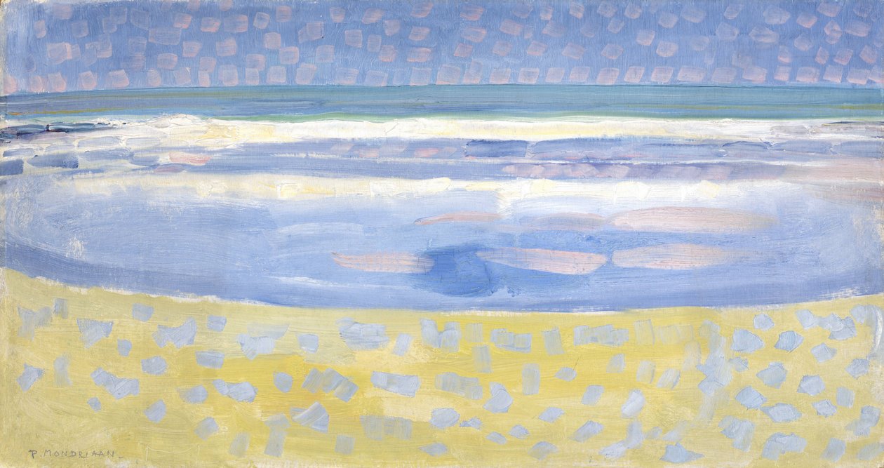Morze po zachodzie słońca autorstwa Piet Mondrian