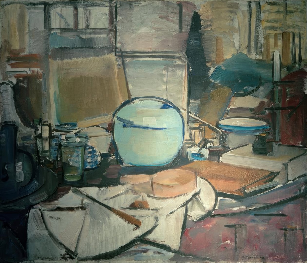 Martwa natura z imbirowym garnkiem I autorstwa Piet Mondrian