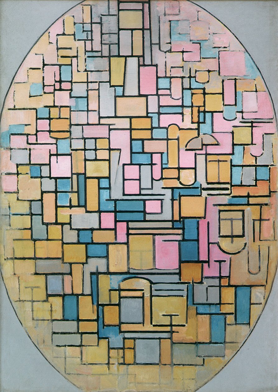 Tableau III: Kompozycja w owalu, 1914 autorstwa Piet Mondrian