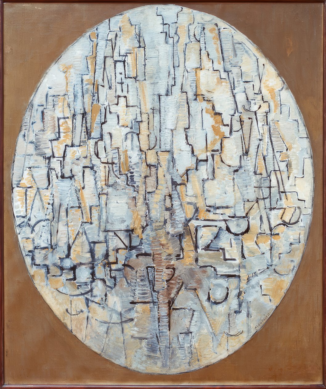 Nr tabeli 3; Skład w owalu autorstwa Piet Mondrian
