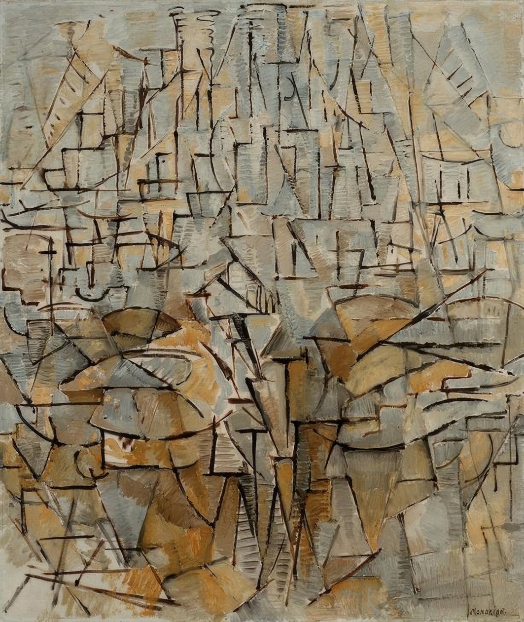 tabela nr. 4; skład nr. VIII; Kompozycja 3 autorstwa Piet Mondrian
