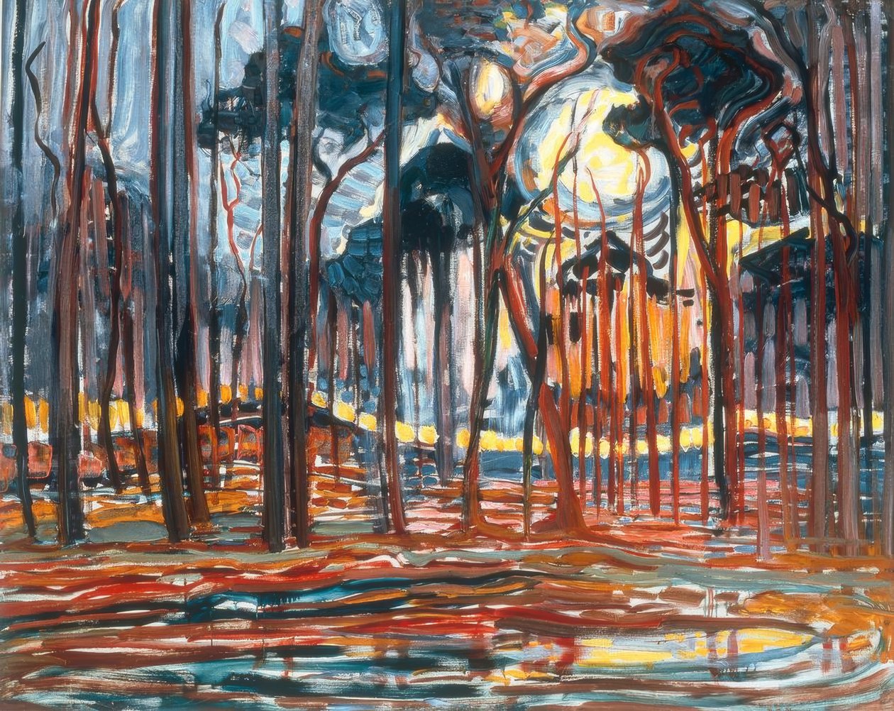 Las w pobliżu Oele autorstwa Piet Mondrian
