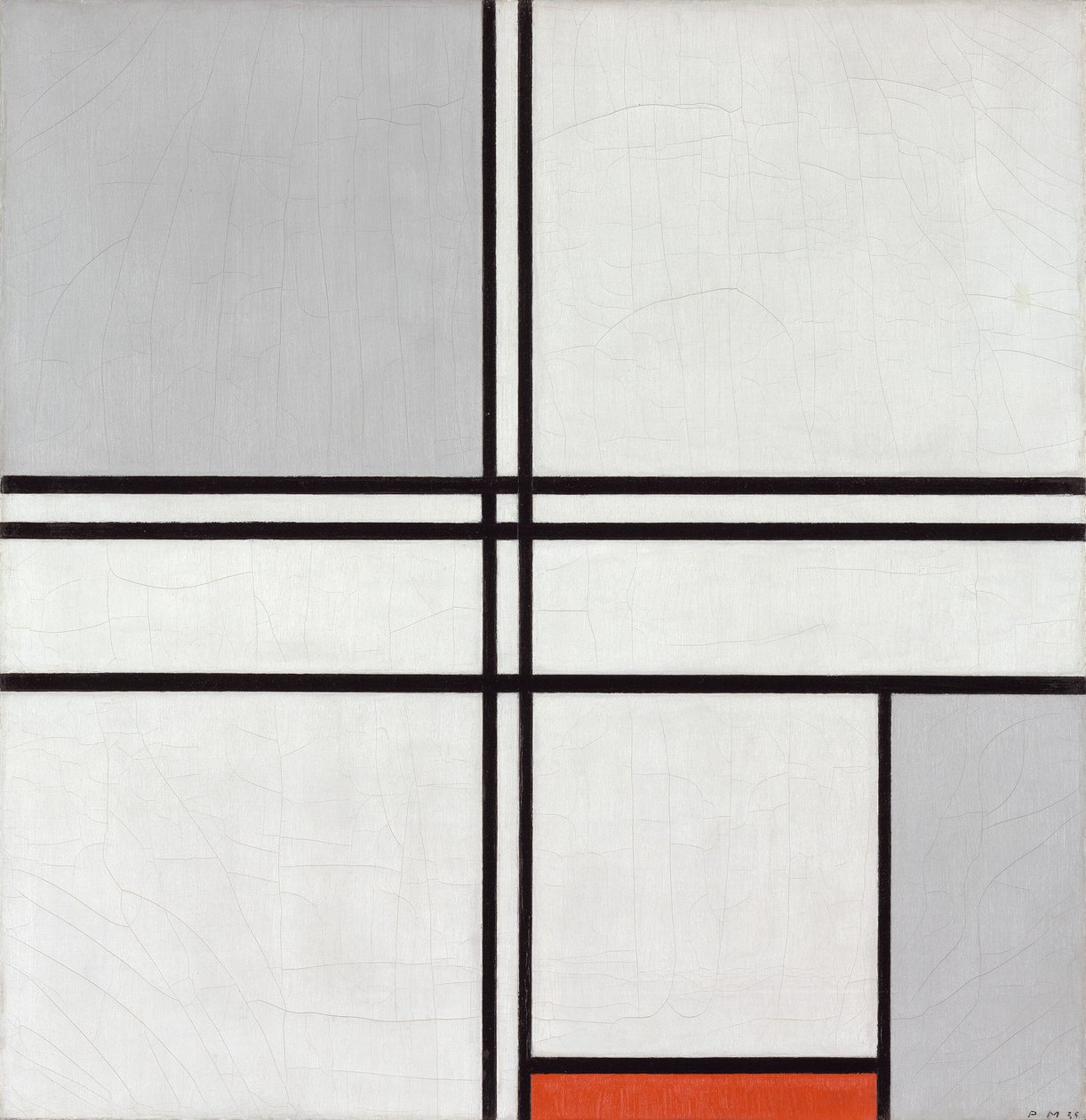 Kompozycja nr 1 Szaro-Czerwona, 1935. autorstwa Piet Mondrian