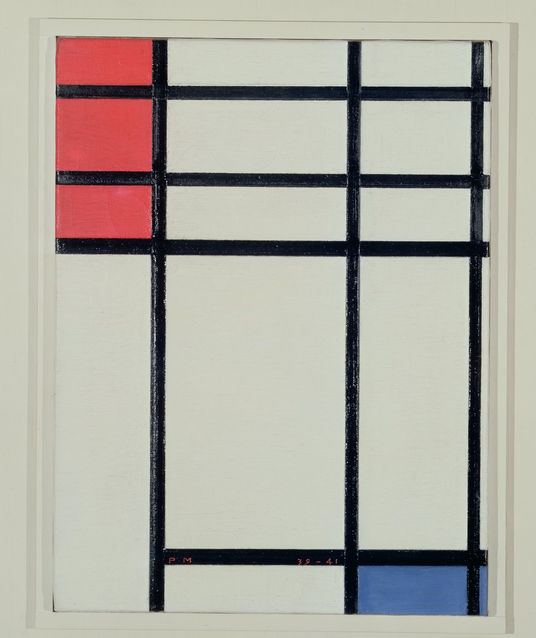Kompozycja czerwieni, błękitu i bieli (nr II) / Kompozycja z czerwienią i błękitem autorstwa Piet Mondrian