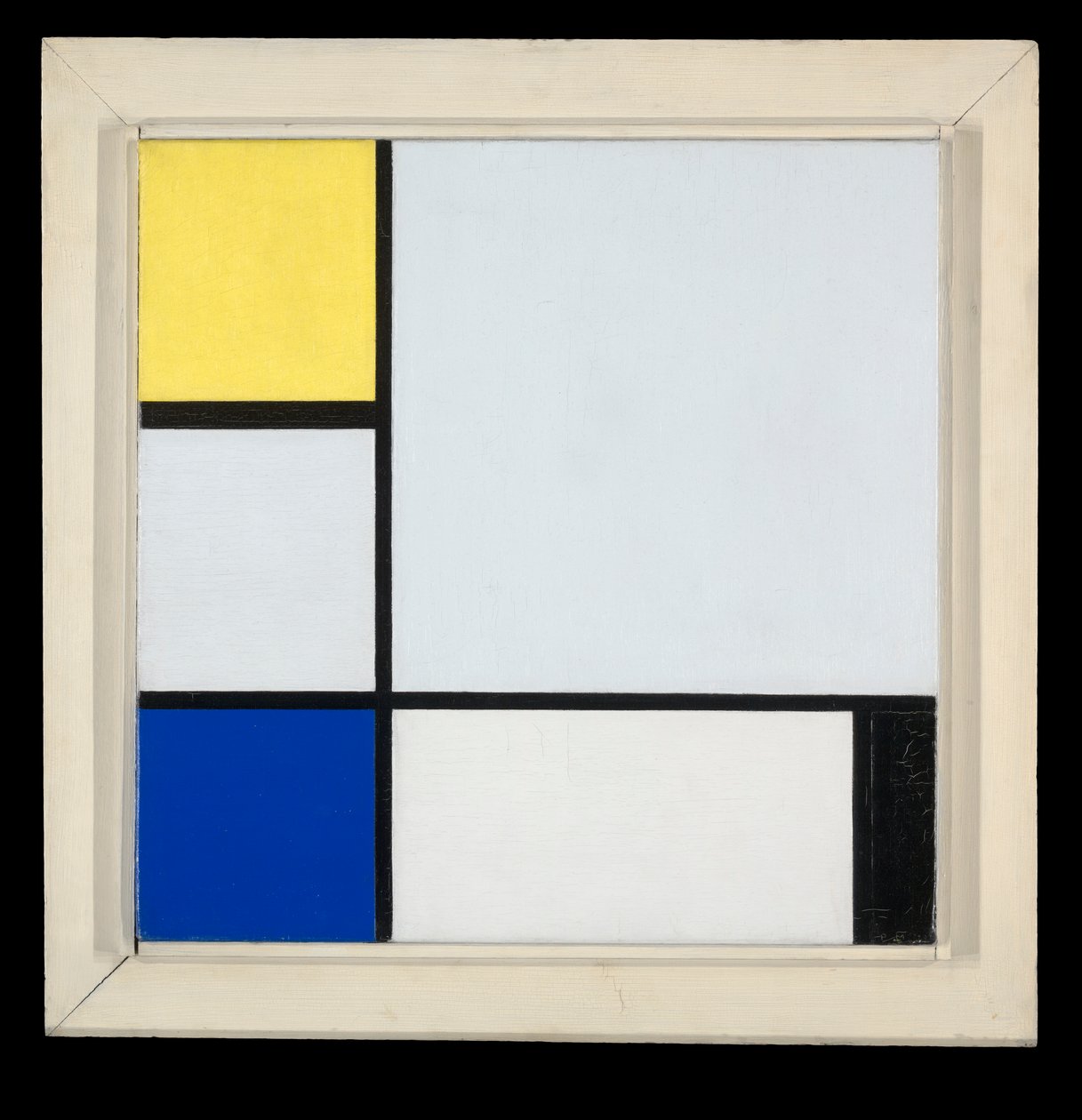 Kompozycja z żółtym, niebieskim, czarnym i jasnoniebieskim autorstwa Piet Mondrian
