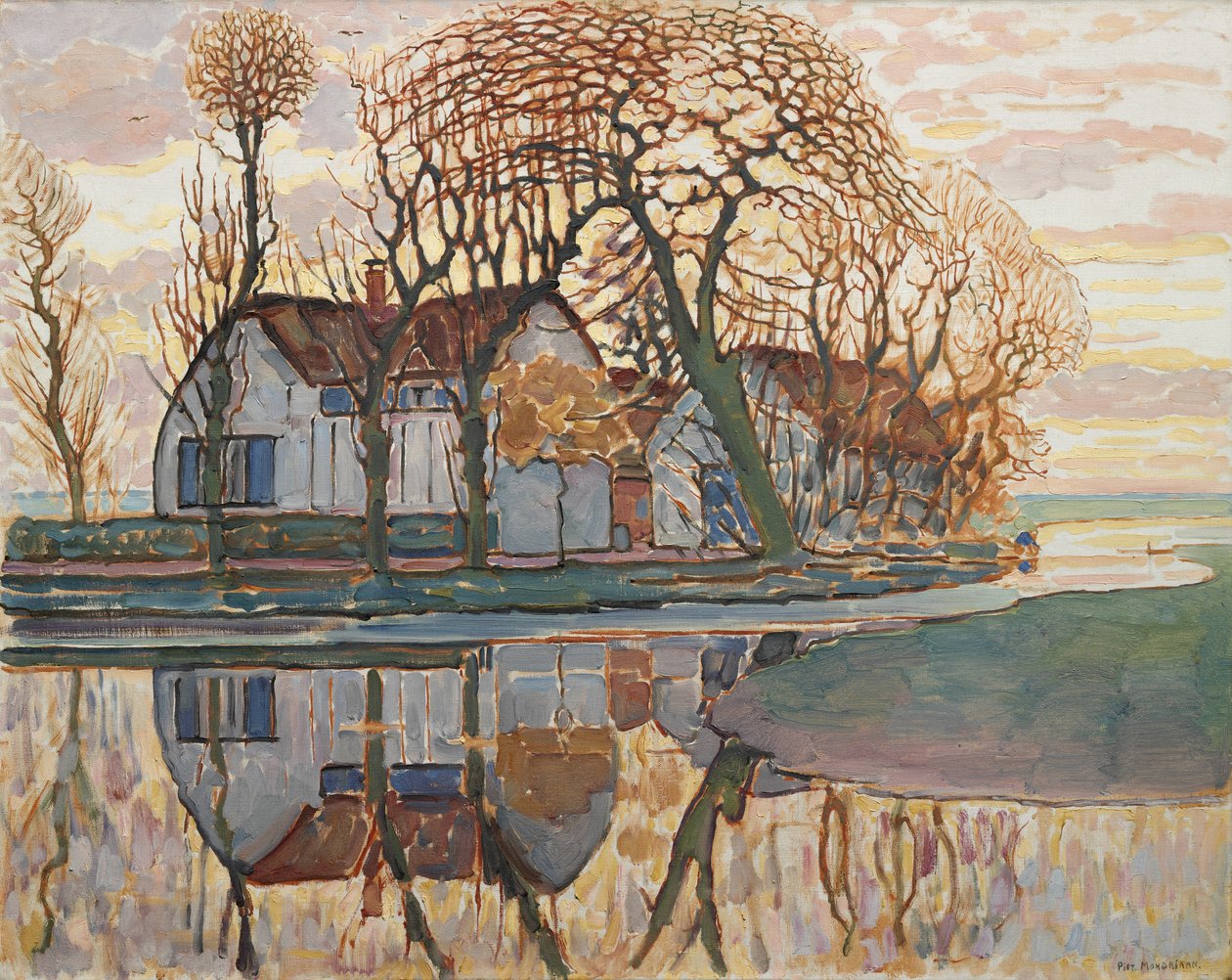 Farma w pobliżu Duivendrecht, ok. 1916 autorstwa Piet Mondrian