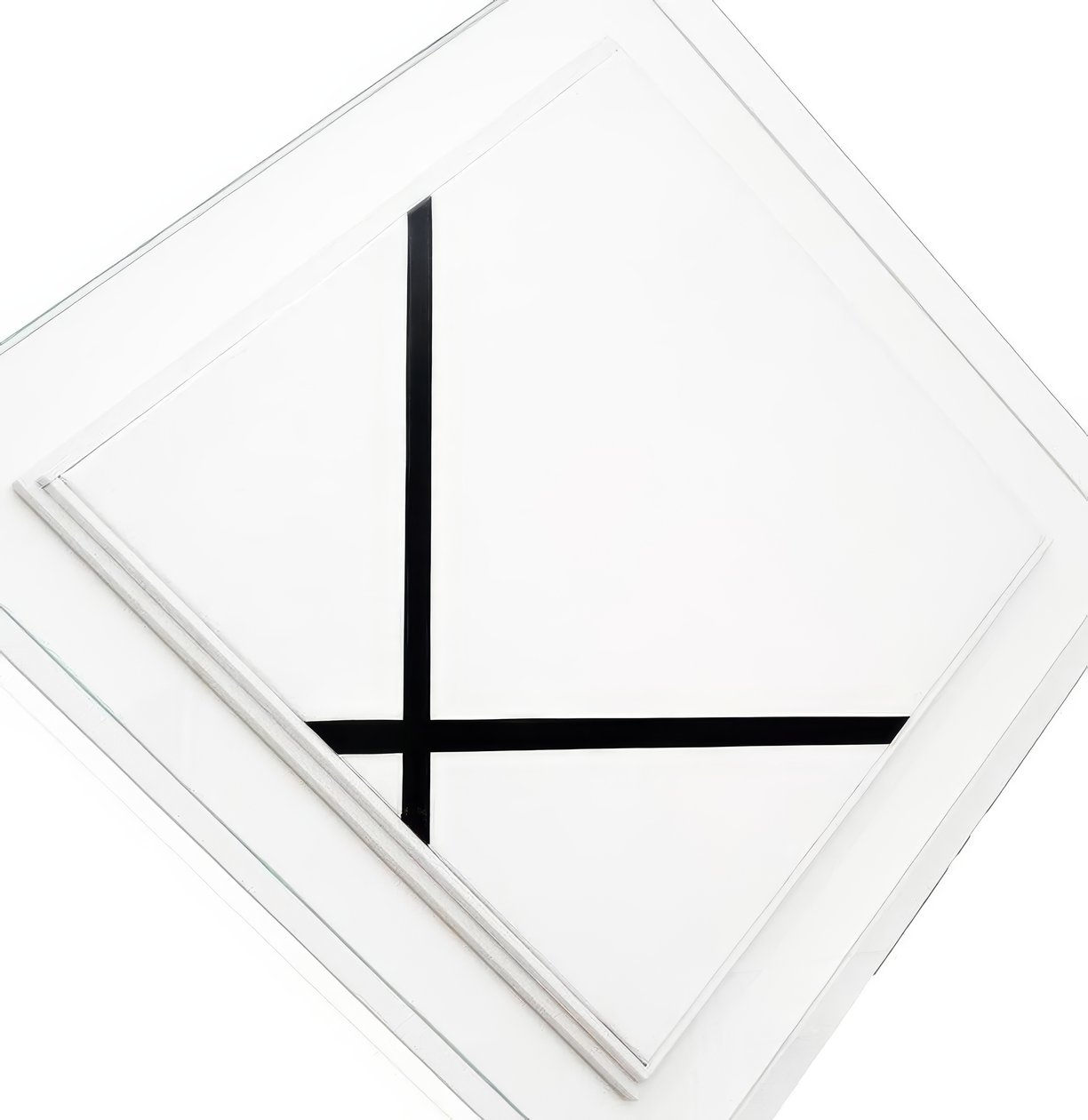 Kompozycja do ssania z dwiema liniami (olej na płótnie) autorstwa Piet Mondrian