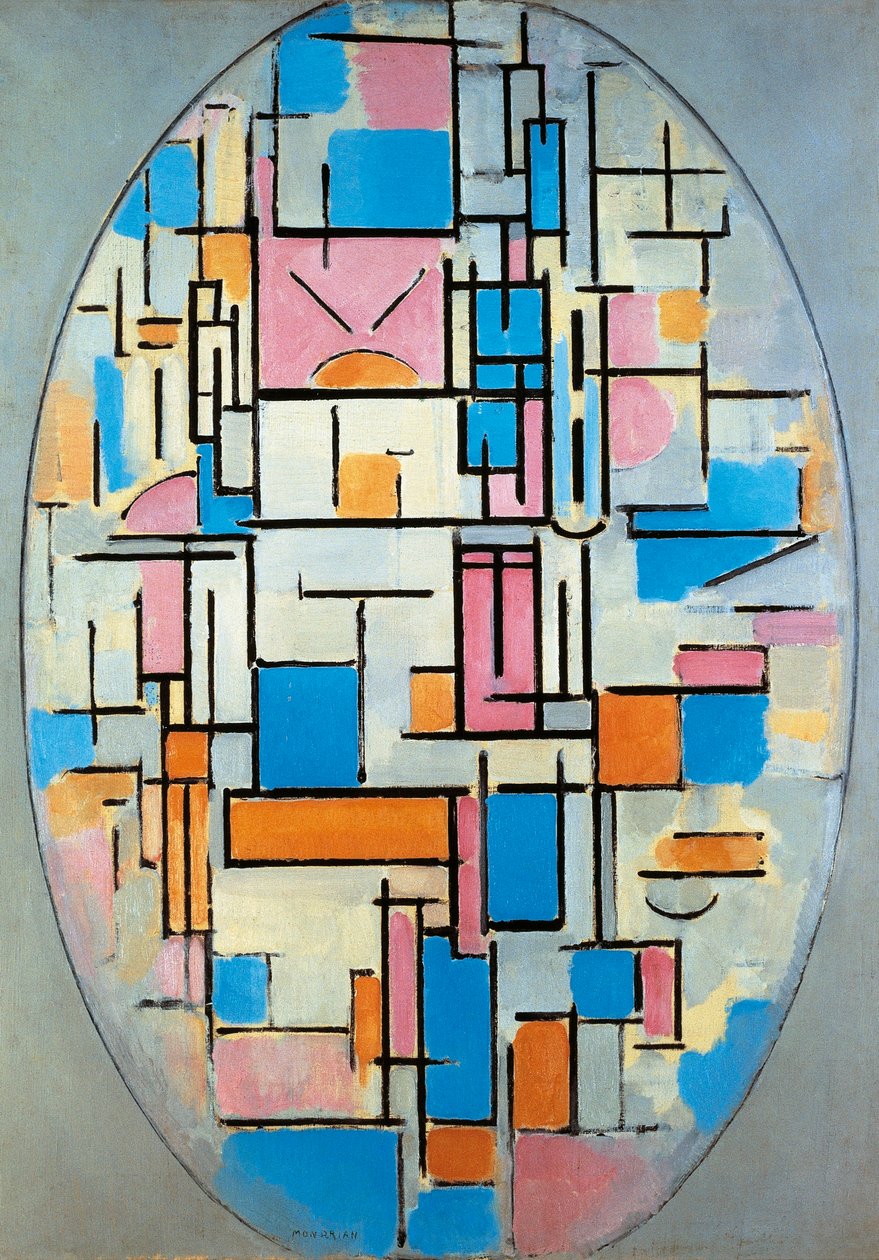 USA, Nowy Jork, Kompozycja owalna autorstwa Piet Mondrian
