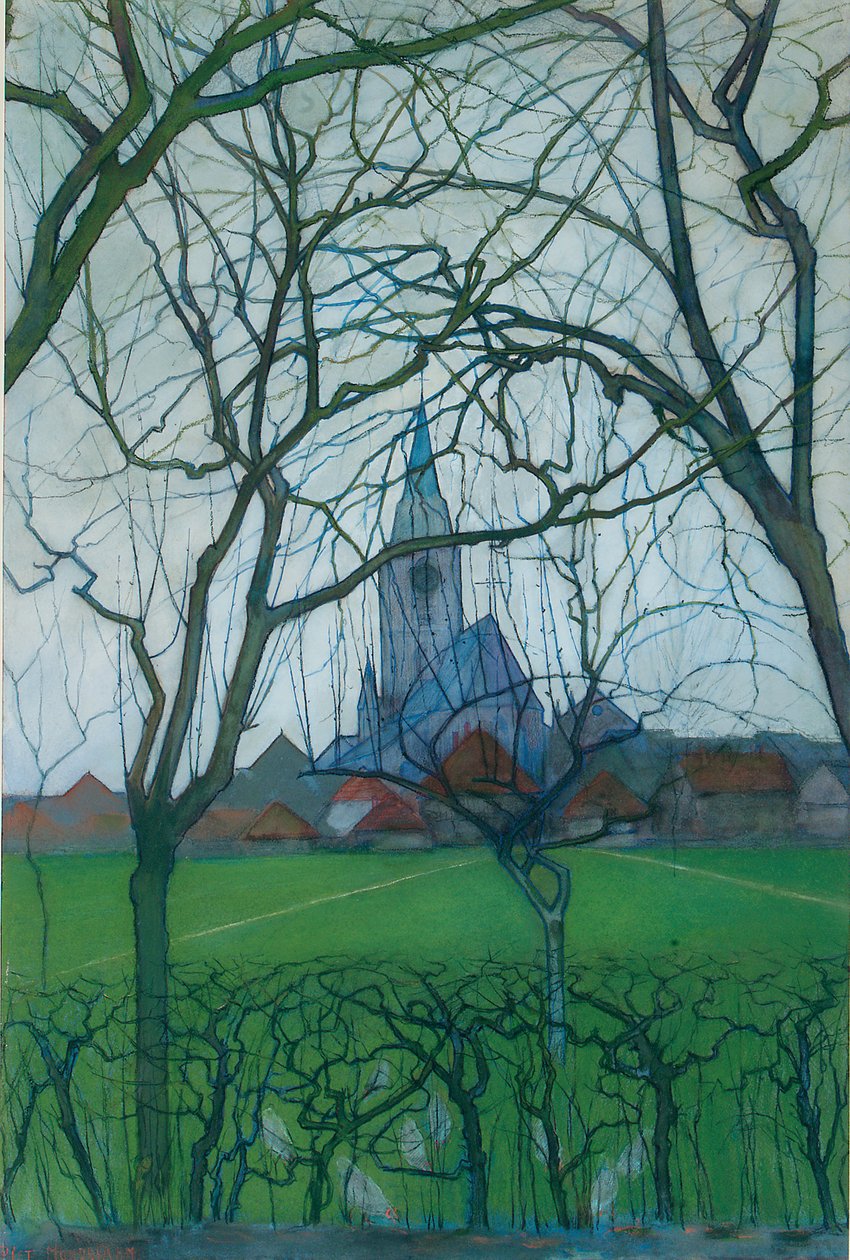 Wiejski Kościół autorstwa Piet Mondrian