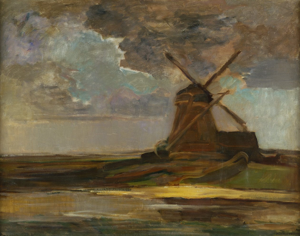 Wiatrak w Gein, ok. 1906-07 (olej na płótnie) autorstwa Piet Mondrian