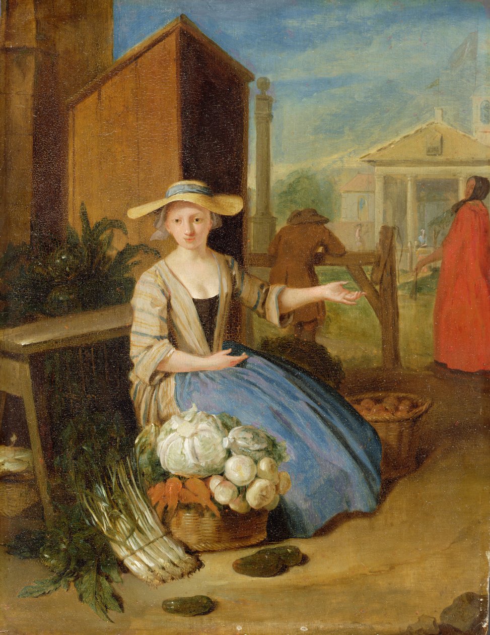 Sprzedawca warzyw, Covent Garden, ok. 1726 autorstwa Pieter Angillis