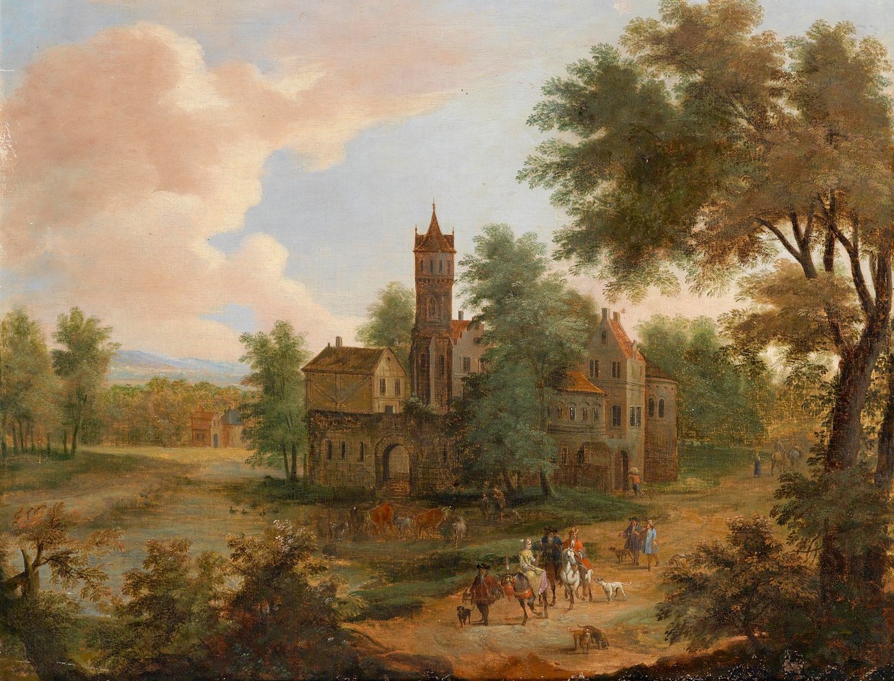 Krajobraz z polowaniem autorstwa Pieter Bouts