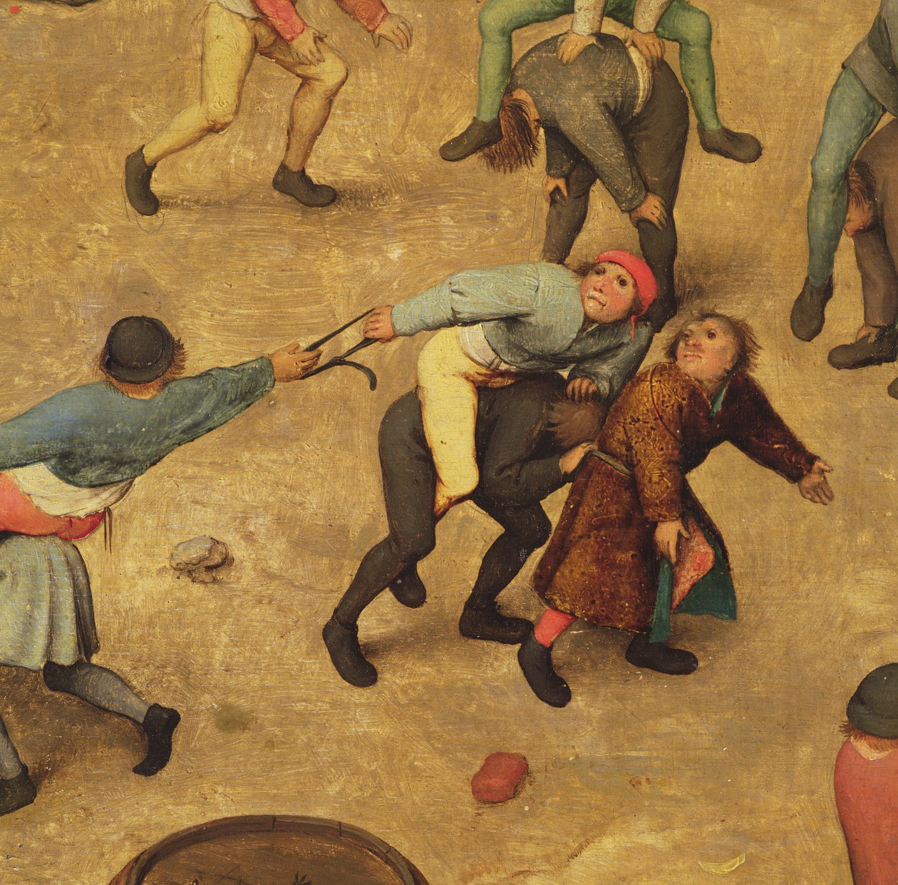 Gry dla dzieci (Kinderspiele): fragment dzieci na piggy-back, 1560 (detal 68945) autorstwa Pieter Bruegel the Elder
