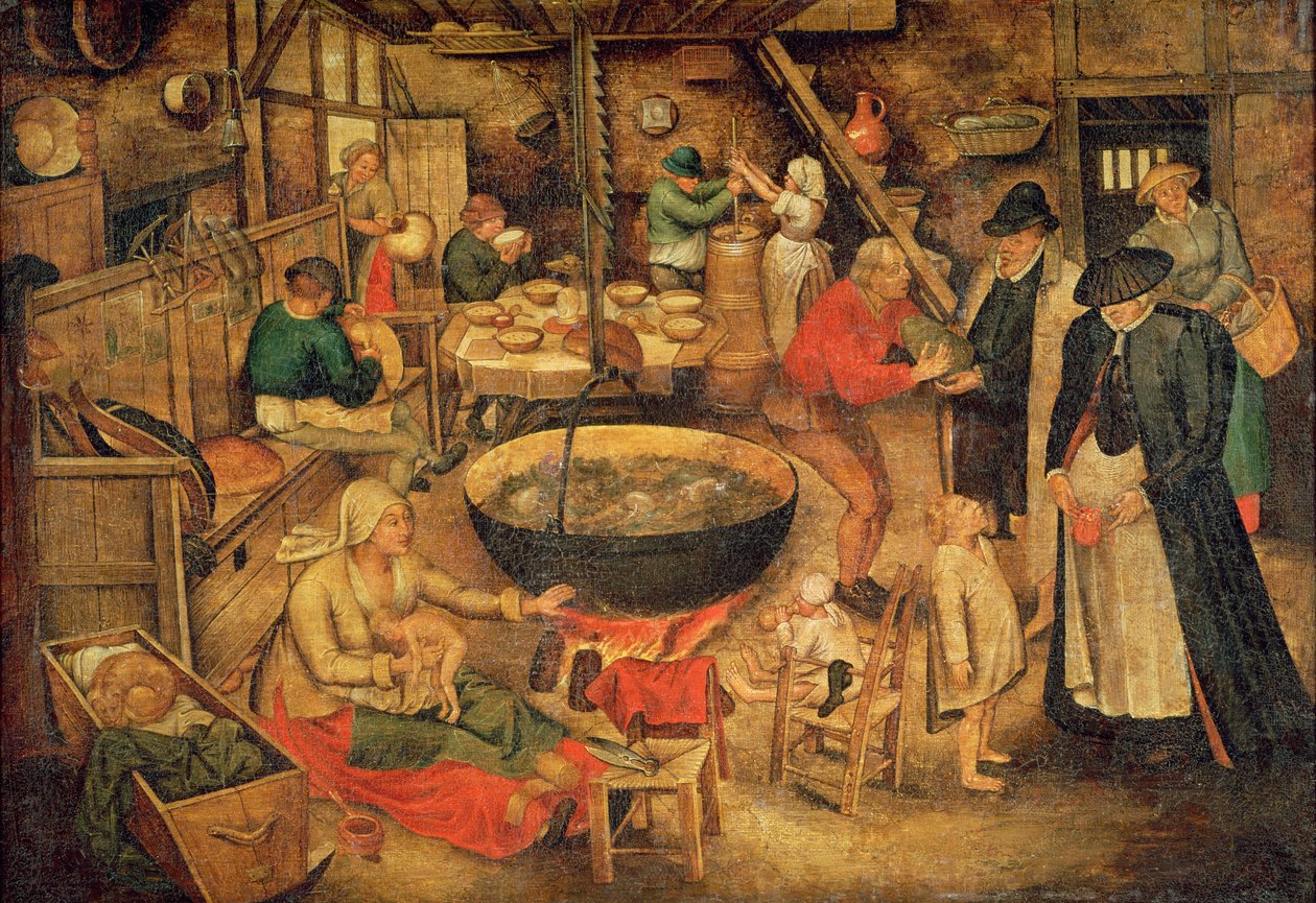 Wnętrze wiejskiego domu autorstwa Pieter Bruegel the Elder
