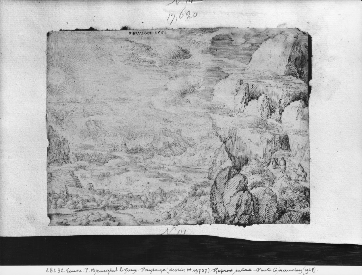 Krajobraz, 1560 (pióro i atrament na papierze) autorstwa Pieter Bruegel the Elder