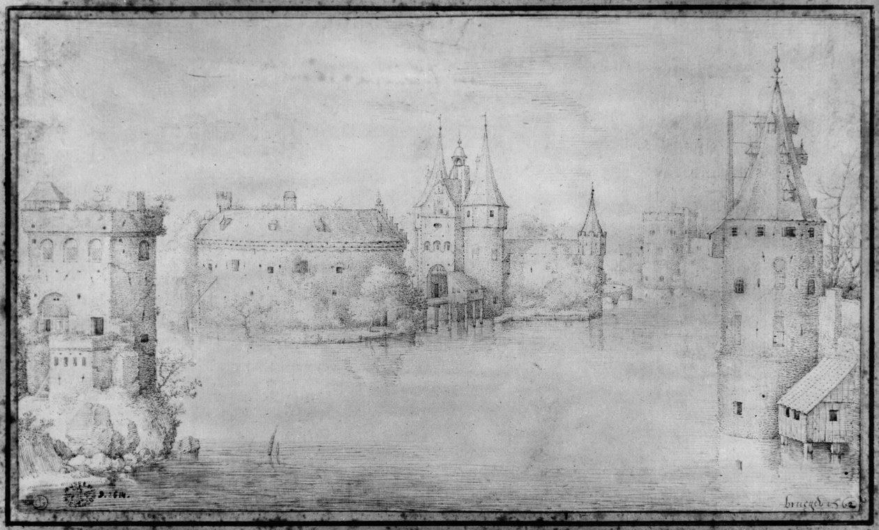 Mała ufortyfikowana wyspa, Amsterdam, 1562 autorstwa Pieter Bruegel the Elder