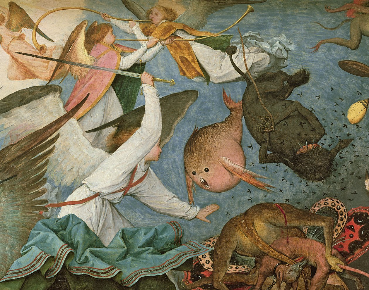 Upadek zbuntowanych aniołów, 1562 (detal z 74037) autorstwa Pieter Bruegel the Elder
