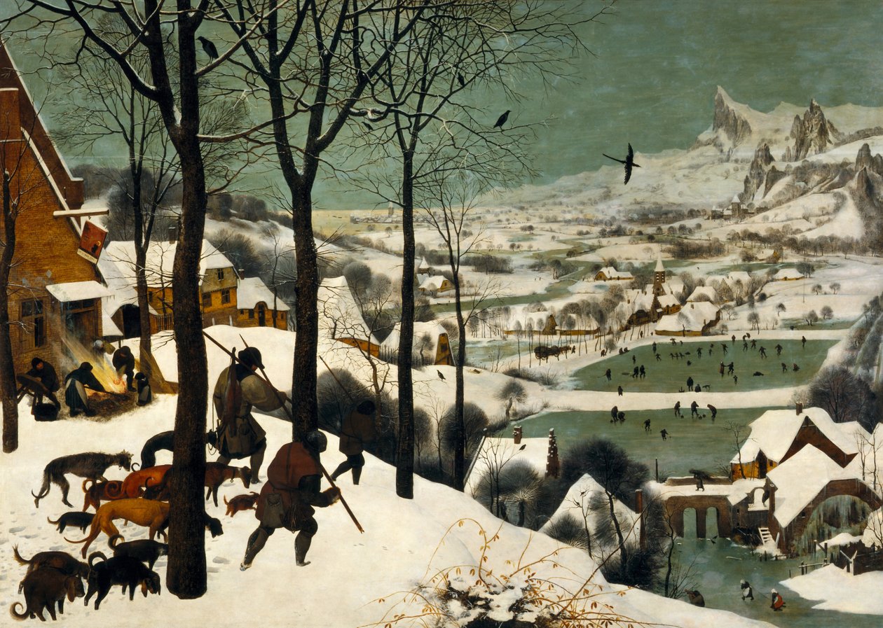 Cykl miesięczny, scena: Łowcy w śniegu zima autorstwa Pieter Bruegel the Elder