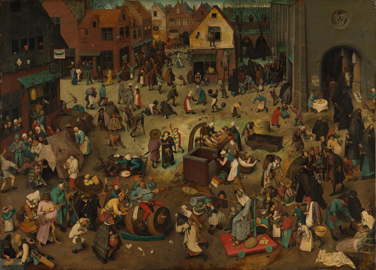 Walka między karnawałem a postem autorstwa Pieter Bruegel the Elder