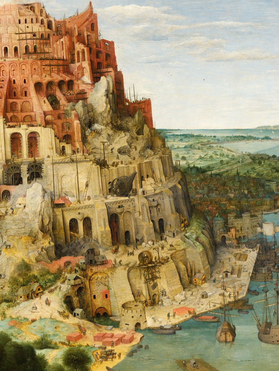 Wieża Babel (szczegół) autorstwa Pieter Bruegel the Elder
