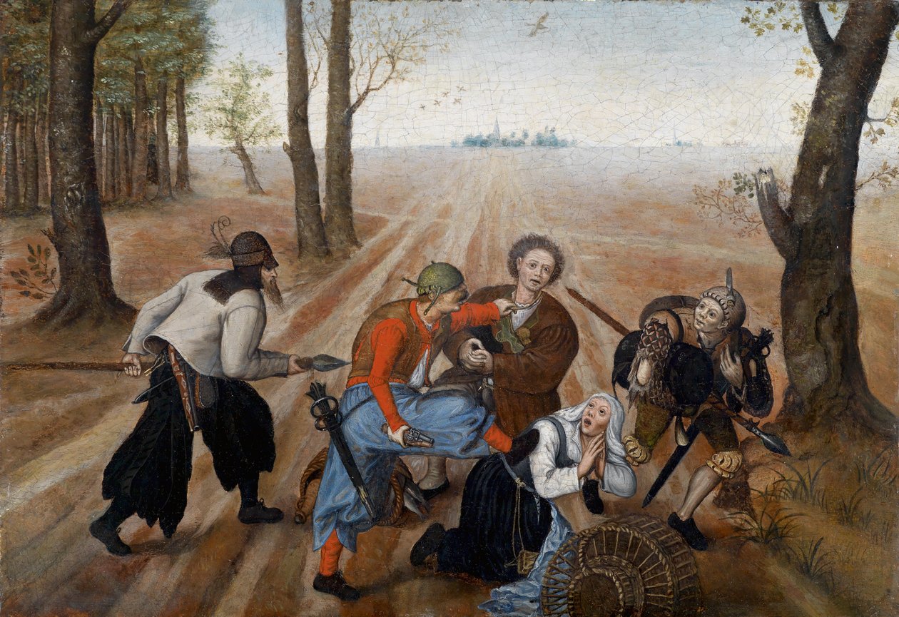 Atak na parę rolników autorstwa Pieter Brueghel the Younger