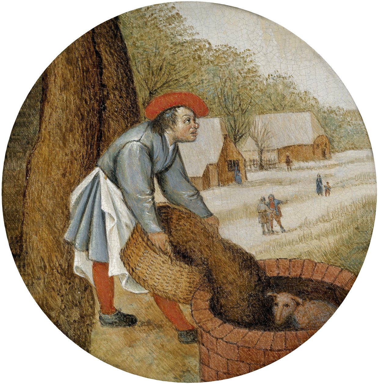 Rolnik nalewa studnie autorstwa Pieter Brueghel the Younger